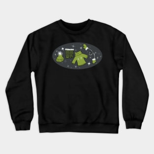 Winter weather snow lover gear cartoon illustration Crewneck Sweatshirt